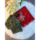 SUPER HIT BANDHEJ BY HANDWORK SAREE Ready Blouse SIZE 40-42