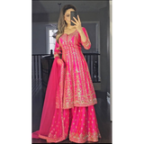 New Designer Party Wear Look Top- Sharara Palazzo Set