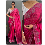 One-minute READY TO WEAR SAREE DAIMOND HOTFIX HIT DESIGN