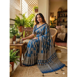 SF- 1117 Semi Gajji Ajrakh Print with Mirror