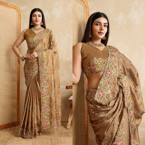 PARTY WEAR SOFT RANGOLI SILK Heavy Toned Saree