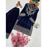 LC-1434 NEW DESIGNER VELVET CORD SET