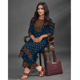 DNO ST034 New Rayon Super Hit Foil Print Kurti & Palazzos