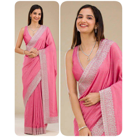 PURE SOFT  RANGOLI PRE-STITCHED SAREES
