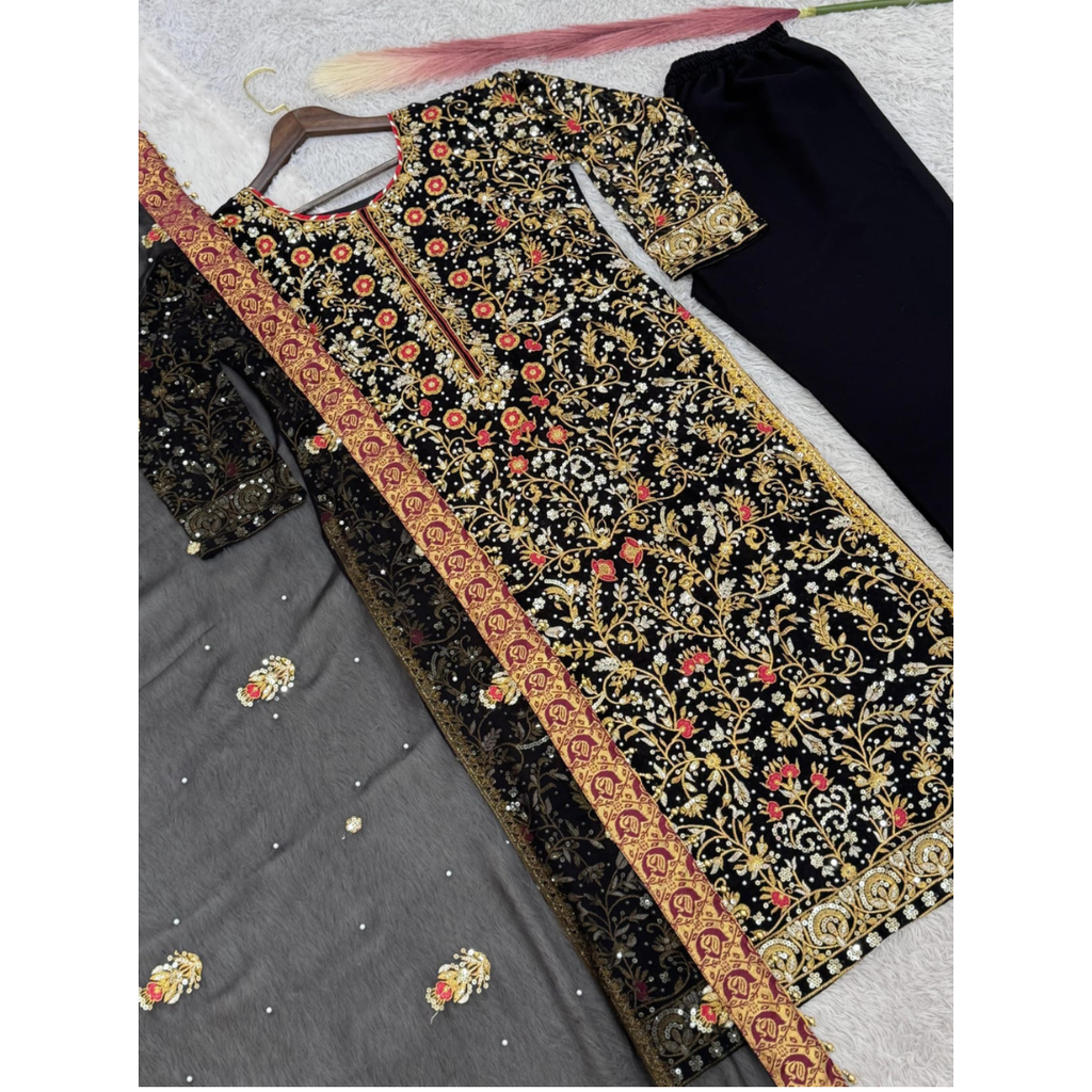 HK-191 Launching New Trending Collection Ready Made Long Kurti - Pant With Dupatta