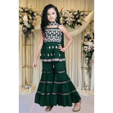 HK-126 Girls Festive & Party kurta Sharara with Dupatta set