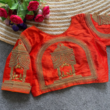 Phantom silk Blouse TEMPLE CODING, MOTI ZARI THREAD & AARI WORK