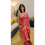 Jacquard style Zari Bandhini sarees