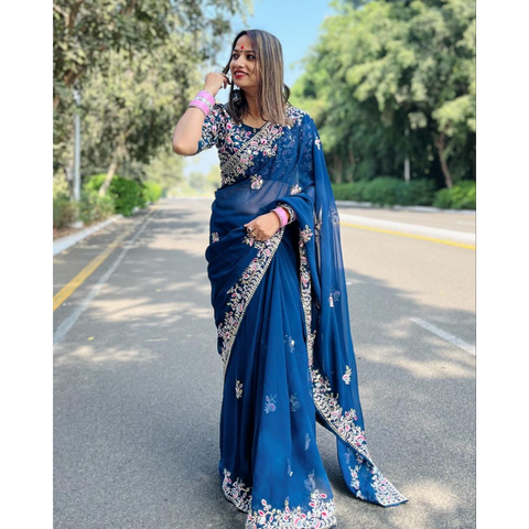 MANALI Party Wear Soft Rangoli Silk  Saree