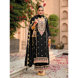 DNO 701 Embroidered Straight Cut Salwar Suit