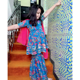 HK 92- Kids Floral Print Sharara-Style Suit