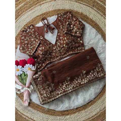 Heavy designer Saree with Sequins Blouse