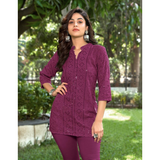 CHIKANKARI STYLE SEQUENCE SHORT TOPS