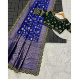 ZARI CUTWORK BORDER SEMI-SILK SAREE