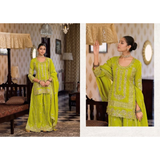 AAFRIN CHINON SILK EMBROIDERY SHARARA SETS