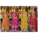 BARBIE - 562 PREMIUM Multicolor Chinon Silk Palazzo Set