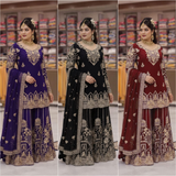 LC- 1458 LAUNCHED KURTI & FLARED SHARARA SET