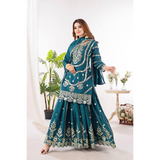 ZD-Series New Designer Party Top Sharara Dupatta Set