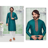 Silk Embroidery Work MEN Kurta With Pajama Set - SIZE 46