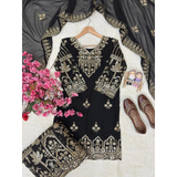 LC- 1458 LAUNCHED KURTI & FLARED SHARARA SET