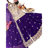 AAYANA-2 Designer Embroidered Top Sharara Palazzo Dupatta Set