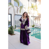 LW-9307 VELVET TOP-PALAZZO CO-OD SET WITH BATWA