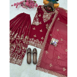 LC- 1458 LAUNCHED KURTI & FLARED SHARARA SET