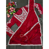 HB-201 Hirva Beauty Embroidery Coding Work Ready to wear Saree