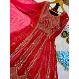 Noor Gold 1227 PARTY WEAR LONG TOP WITH LEHANGA