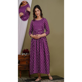 Maternity & Feeding PRINTED COTTON GOWNSTYLE KURTI