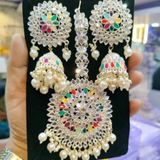 Jhumka and Oversized Mang Tikka