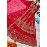 Noor Gold 1227 PARTY WEAR LONG TOP WITH LEHANGA