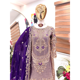 AAYANA-2 Designer Embroidered Top Sharara Palazzo Dupatta Set