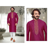 Silk Embroidery Work MEN Kurta With Pajama Set - SIZE 46