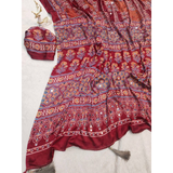 SF- 1117 Semi Gajji Ajrakh Print with Mirror