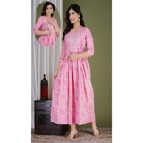 Maternity & Feeding PRINTED COTTON GOWNSTYLE KURTI