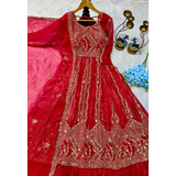 Noor Gold 1227 PARTY WEAR LONG TOP WITH LEHANGA