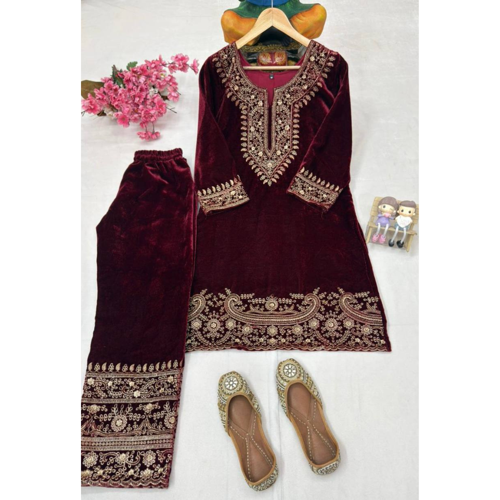 LC-1328 LAUNCHING NEW DESIGNER VELVET SUIT