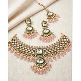 Regal Kundan Bridal Jewellery Set – Choker, Earrings & Maang Tikka