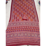 SF- 1117 Semi Gajji Ajrakh Print with Mirror