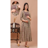 Maternity & Feeding PRINTED COTTON GOWNSTYLE KURTI