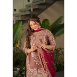 AAYANA-2 Designer Embroidered Top Sharara Palazzo Dupatta Set