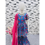 HK 92- Kids Floral Print Sharara-Style Suit