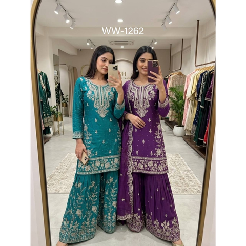 WW-1262 Launching New Design Trending Sharara Set