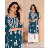 VAANYA- Heavy Embroidery Work Long Kurti with Palazzo