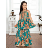 NEW DESIGNER PEPLUM TOP WITH SHARARA AND DUPATTA