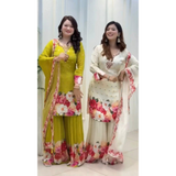SRK-5301 Designer FLORAL Party Wear Look Top-Palazzo Set