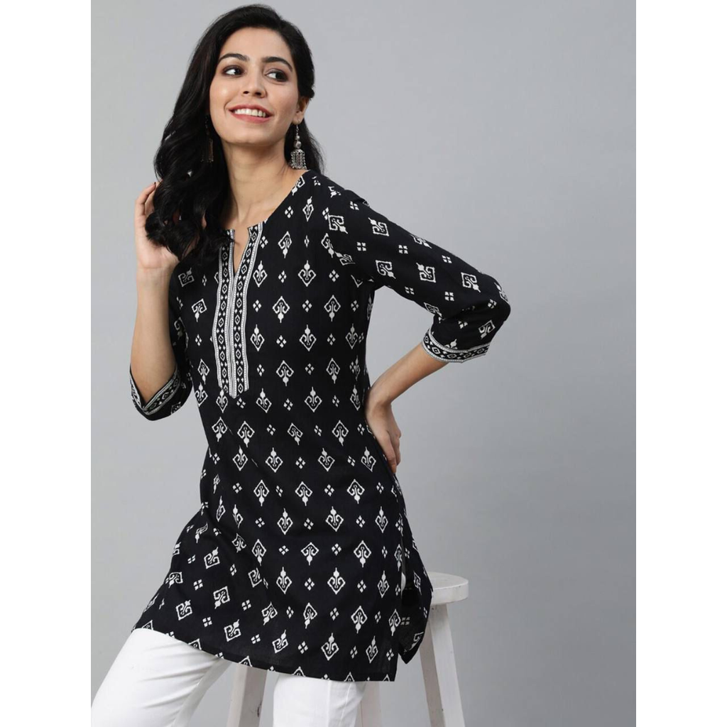 BLUSH Cotton Printed Short Kurtis