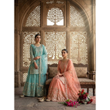 WW1268 New Design Trending Organza Net Top & Sharara set