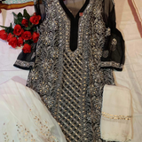 Chikankari Georgette Gotta kurti sharara sets.
